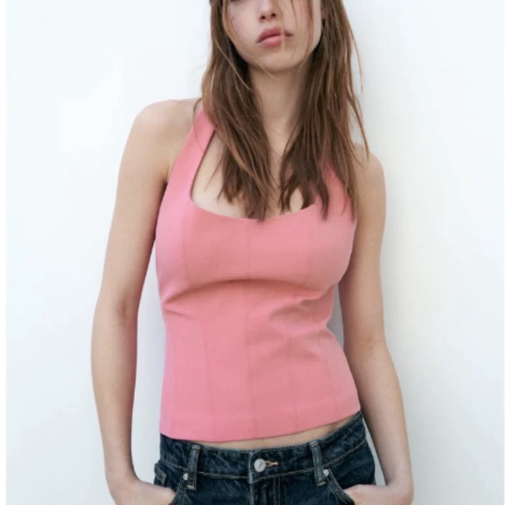 🩷 Zara Pink Knit Crop Top